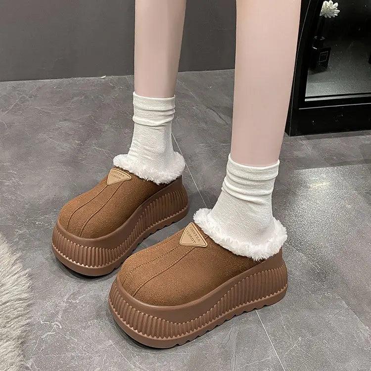 Women's Platform Fur Slippers | Cozy Stylish Winter Mules