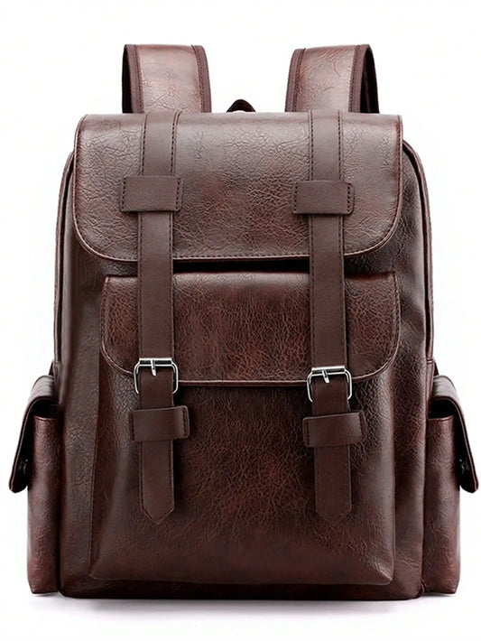 Mochila vintage de cuero sintético | Bolsa de viaje espaciosa e impermeable
