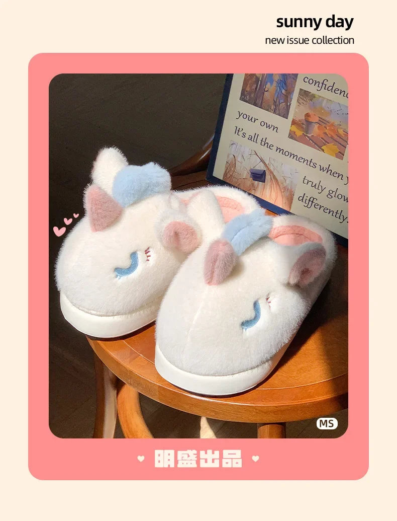 Funny Fluffy Platform Slippers | Cozy Cartoon Indoor/Outdoor Shoes