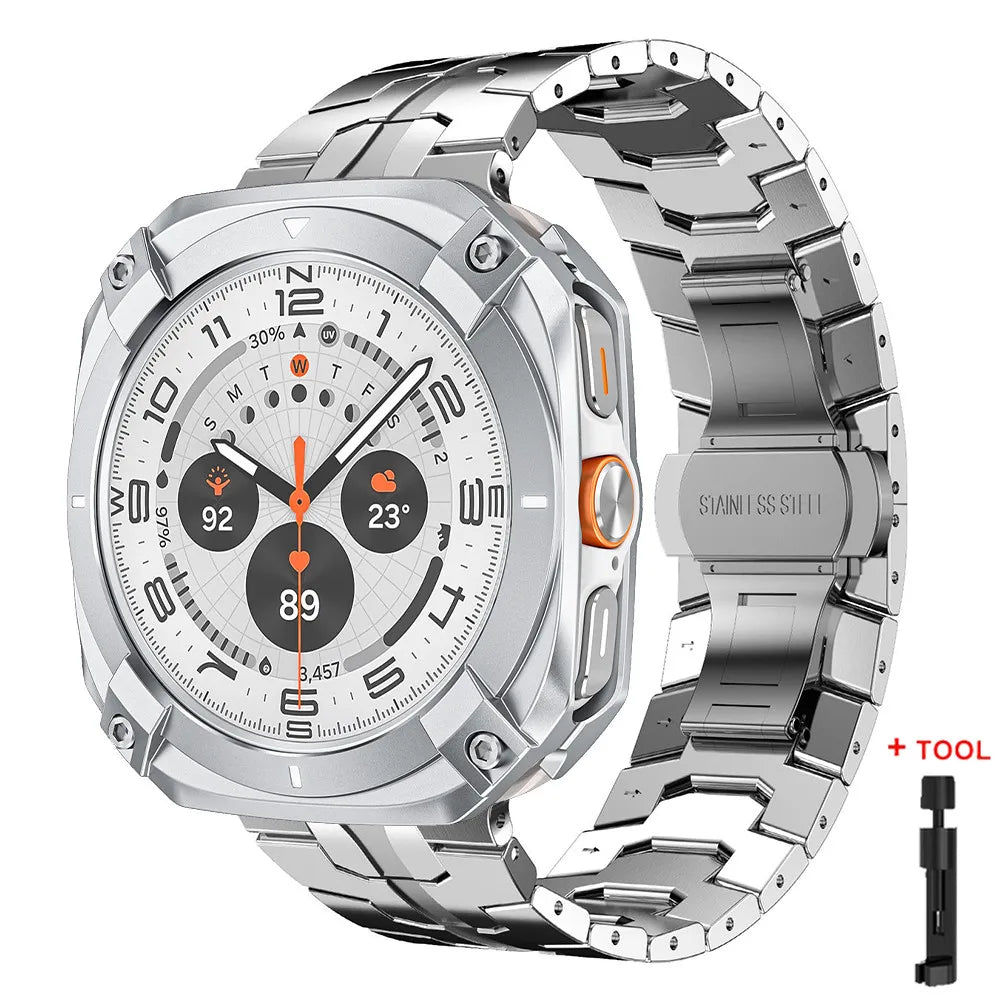 Luxury Steel Band and Case for Galaxy Watch 47mm - Men's Style