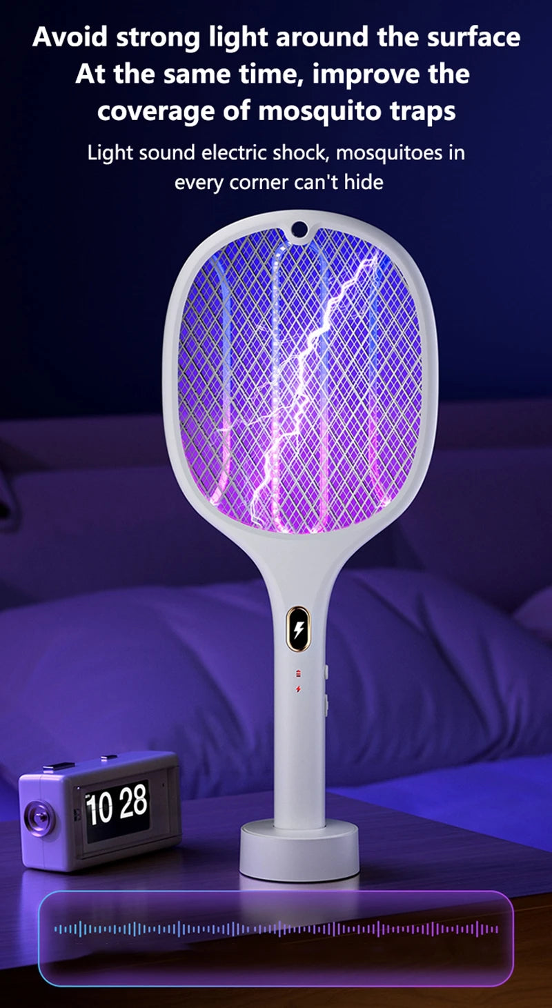 Multi-Functional Electric Bug Zapper Racket | USB Rechargeable Mosquito Killer