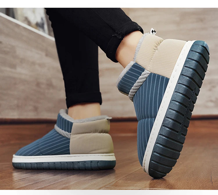 Men's Warm Plush Snow Boots | Cozy Mid-Calf Ankle Winter Shoes