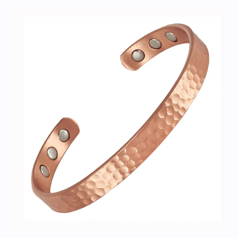 Magnetic Pure Copper Bracelet | Vintage Rose Gold Cuff Bangle