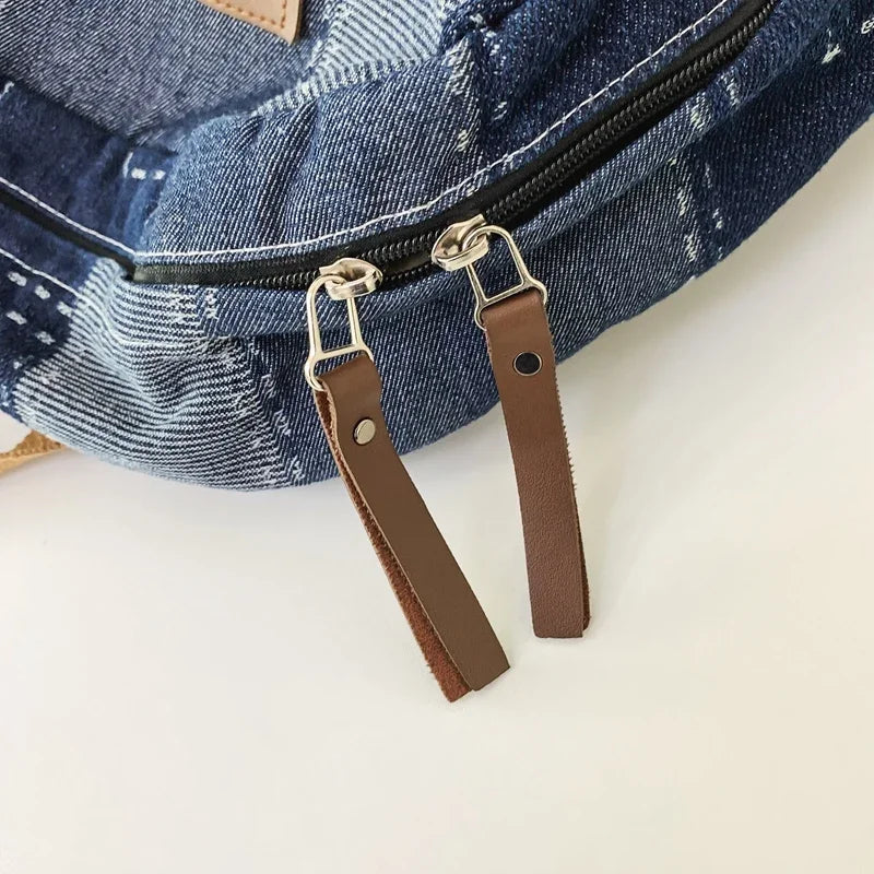 Trendy Washed Denim Backpack | Stylish College Laptop Bag