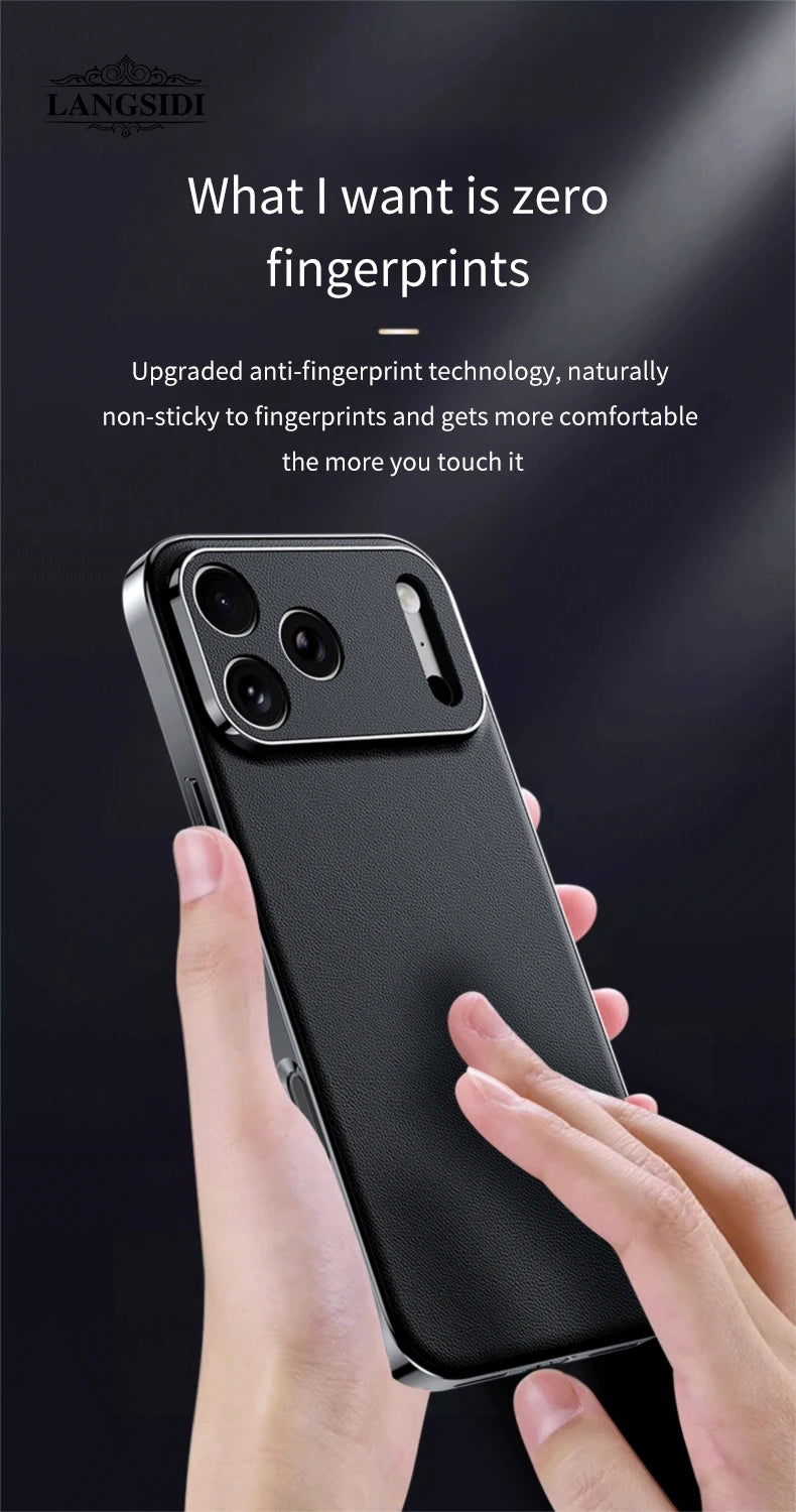 Funda de lujo de piel para iPhone | Protección total de la lente