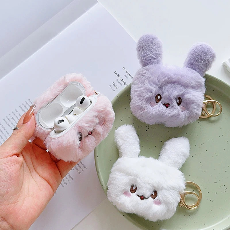 Funda de felpa afelpada de dibujos animados para AirPods Pro | Protector bonito para auriculares