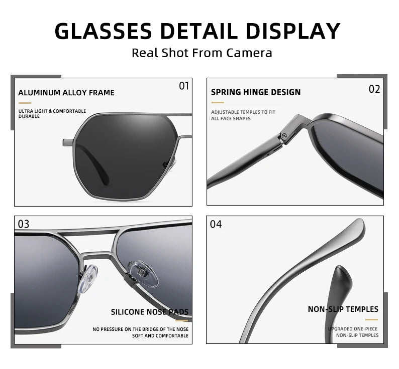 Fashionable Photochromic Polarized Sunglasses for Men & Women