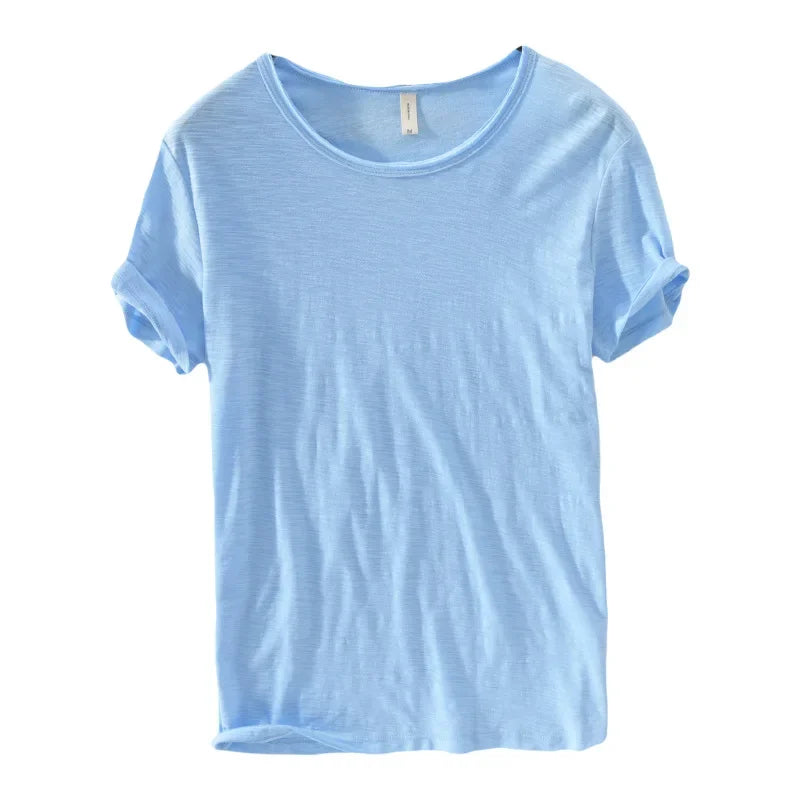 Men's Retro Raw Edge T-Shirt | Lightweight & Breathable Casual Top