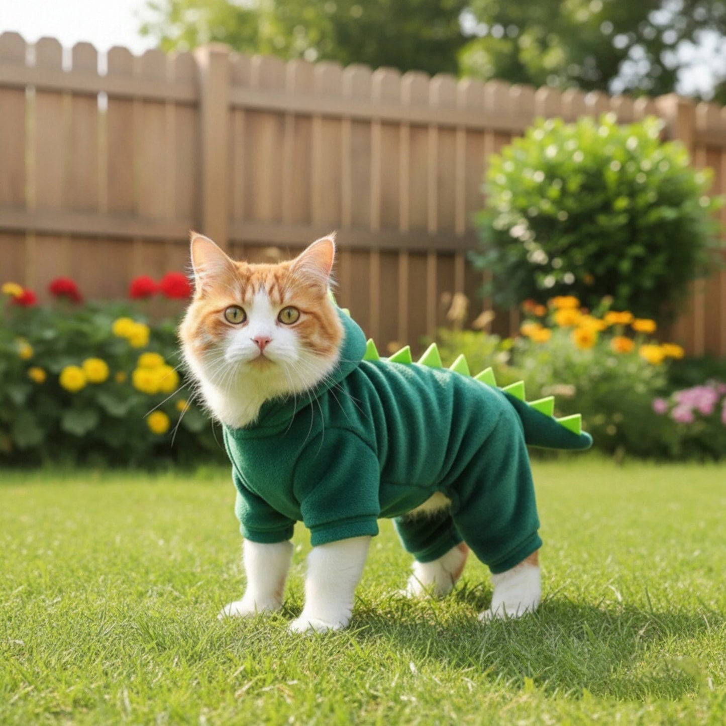 Cozy Dinosaur Cat Clothing Set | Plush Winter Wear for Pets