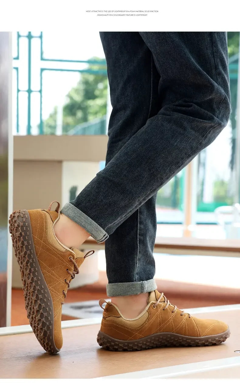 High Quality Leather Sports Shoes for Wide Feet | Anti-Slip Design