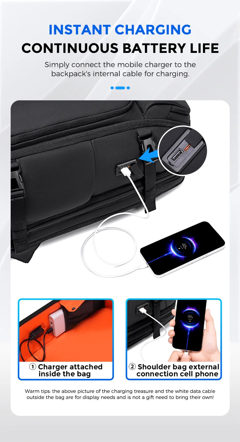 Mochila multicapa para hombre | Versátil para viajes y negocios