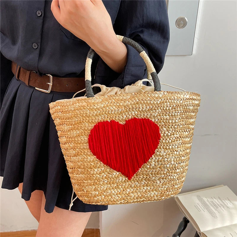 Casual Sweet Tote Bags | Perfect Straw Embroidery Shoulder Bag