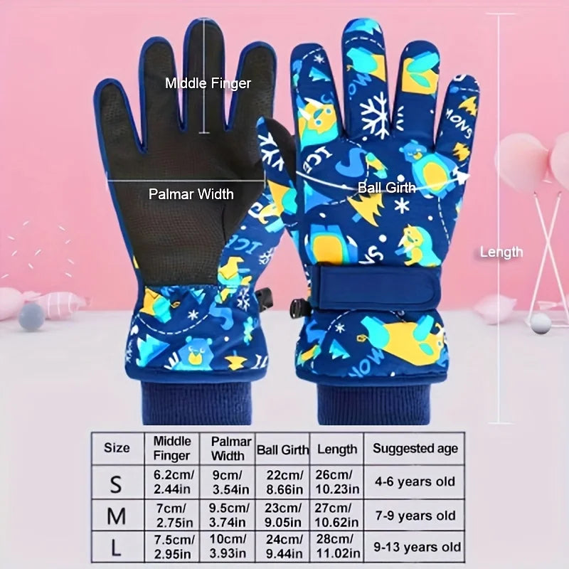 Guantes de esquí de invierno para niños | Cálidos y con diseños bonitos para los pequeños