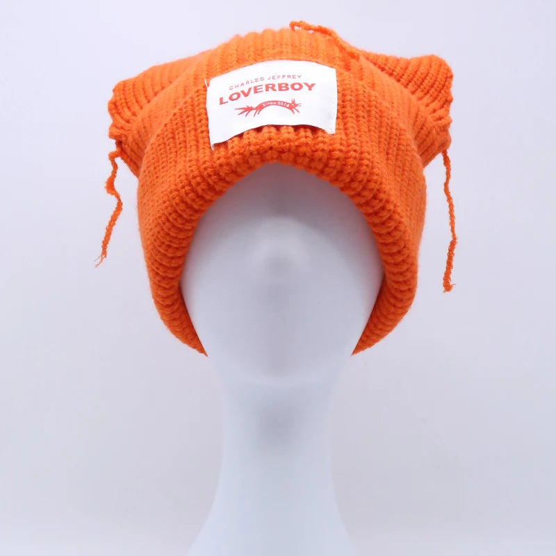 Unisex Long Fox Ears Knitted Beanie | Y2K Bunny Rabbit Hat