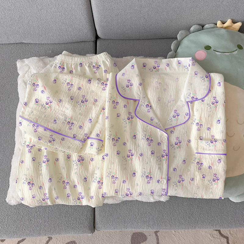 Sweet Floral Homewear Pajamas Set for Women | Comfort & Style