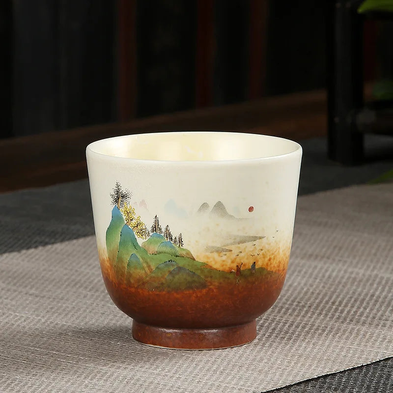Handmade Vintage Ceramic Teacup | Japanese Coarse Pottery Mug