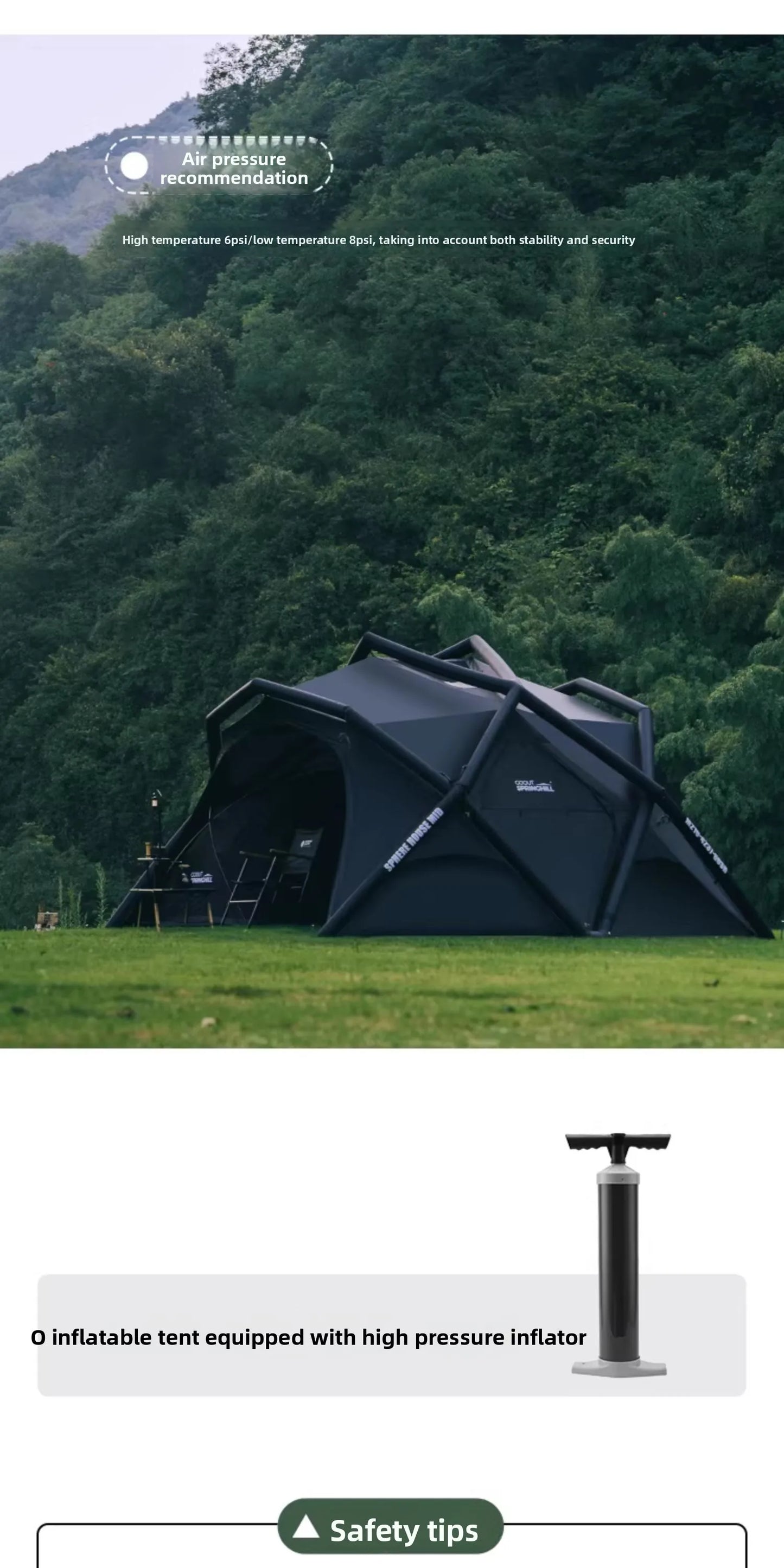 Portable Inflatable Ball Tent for Outdoor Camping | Heavy Rain Shelter