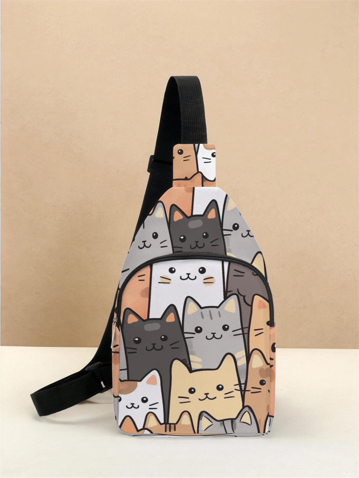 Multifunctional Cat Pattern Chest Bag | Lightweight Travel & School