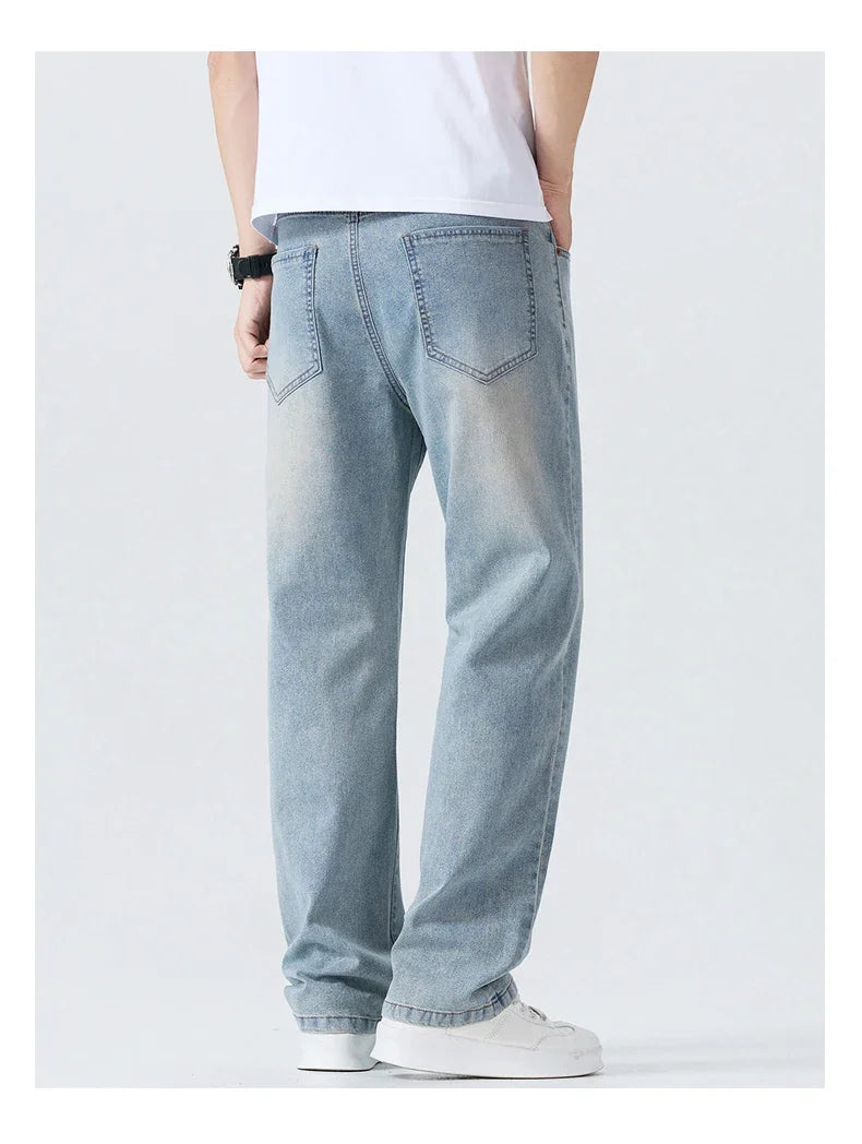 Men's Summer Thin Straight Jeans | Breathable & Comfortable Trousers