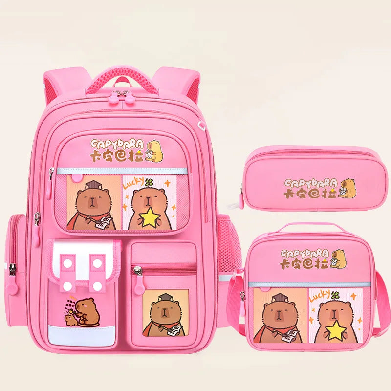 Cute Capybara School Bags for Kids | Fun Backpack Set