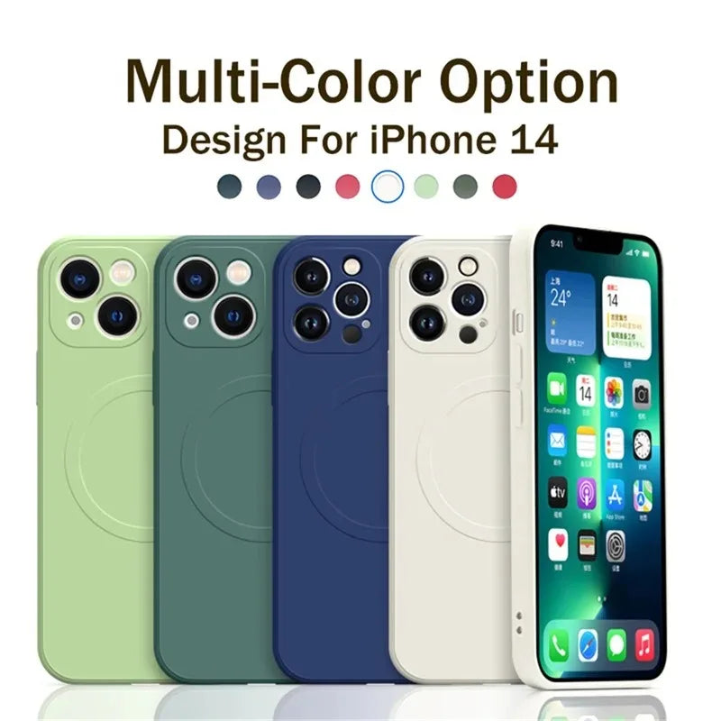 Magnetic Wireless Charge Case for iPhone | Soft Silicone Cover