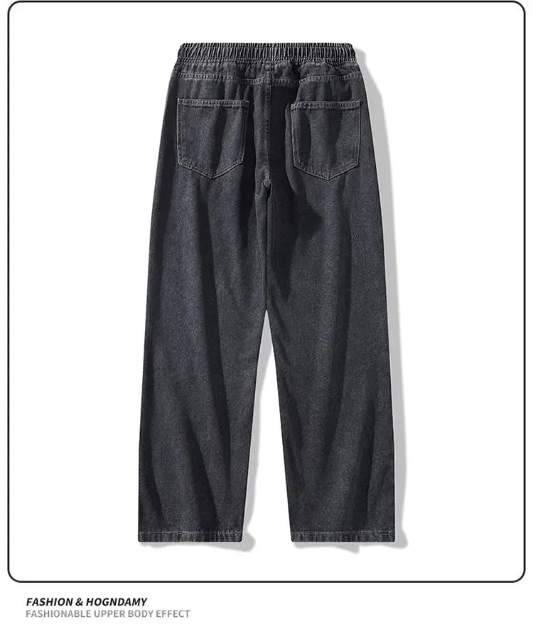 Trendy High Street Wide Leg Jeans | Comfortable Men's Denim Pants
