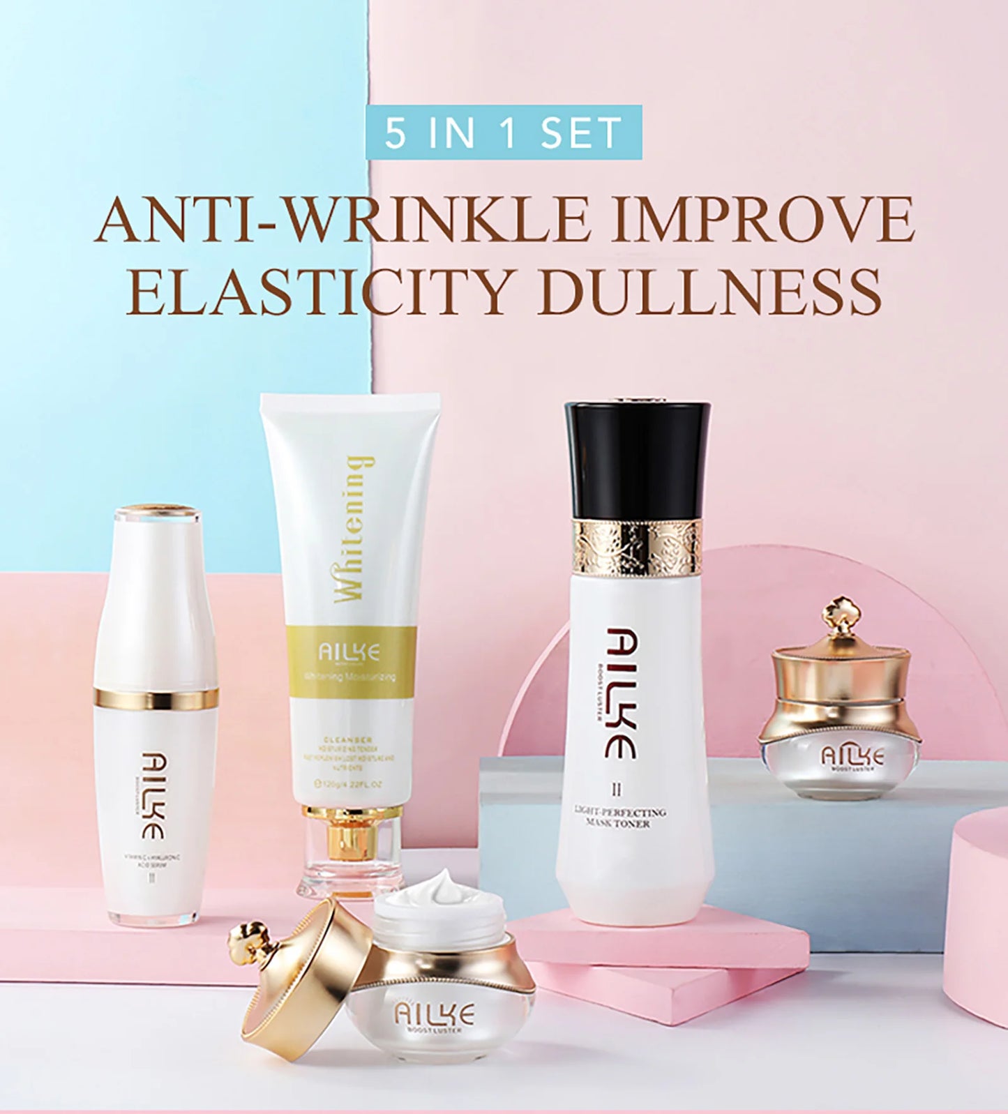Whitening Anti-Wrinkle Face Cream Set | Collagen & Hyaluronic Acid