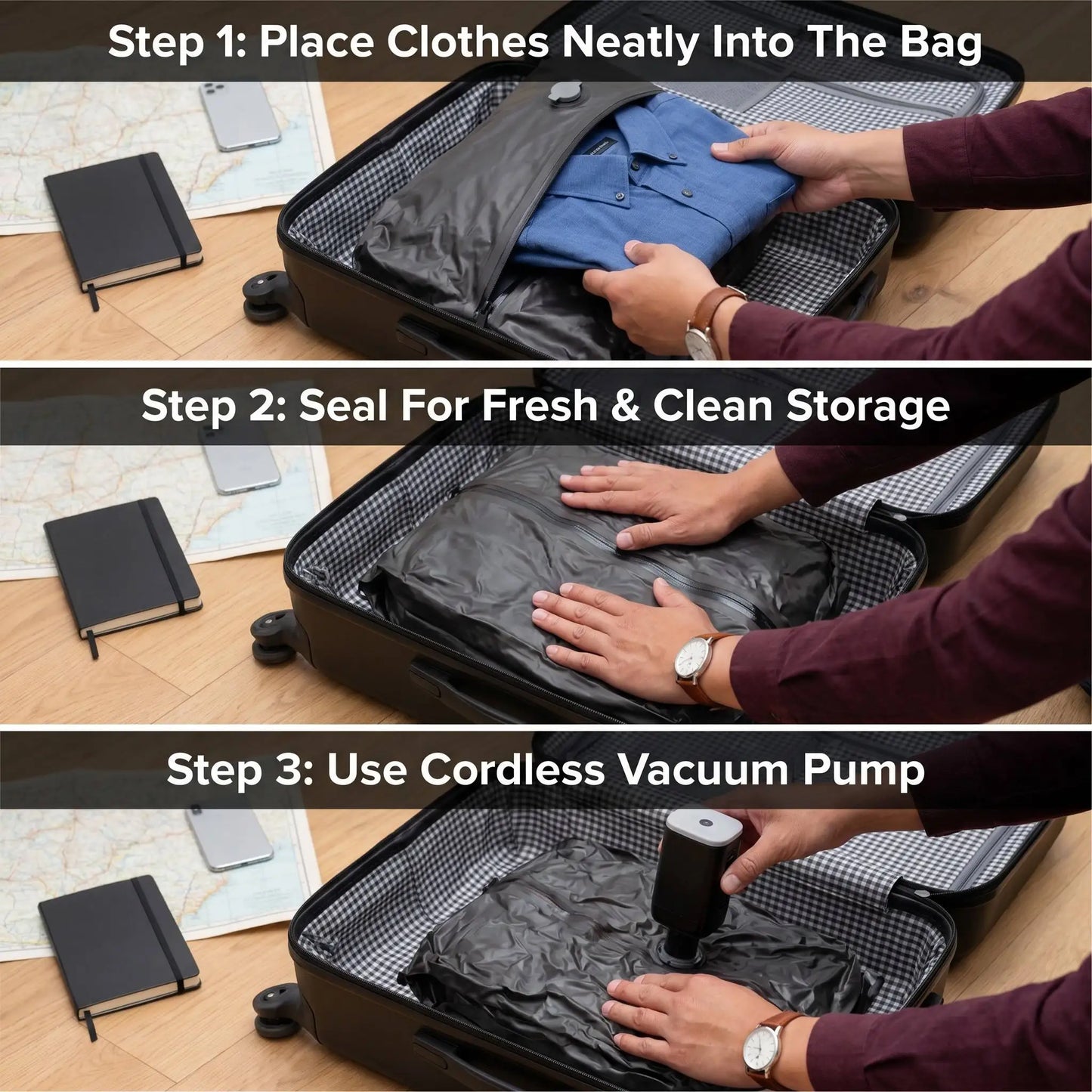 Durable Waterproof Vacuum Storage Bags for Travel & Vacation Packing