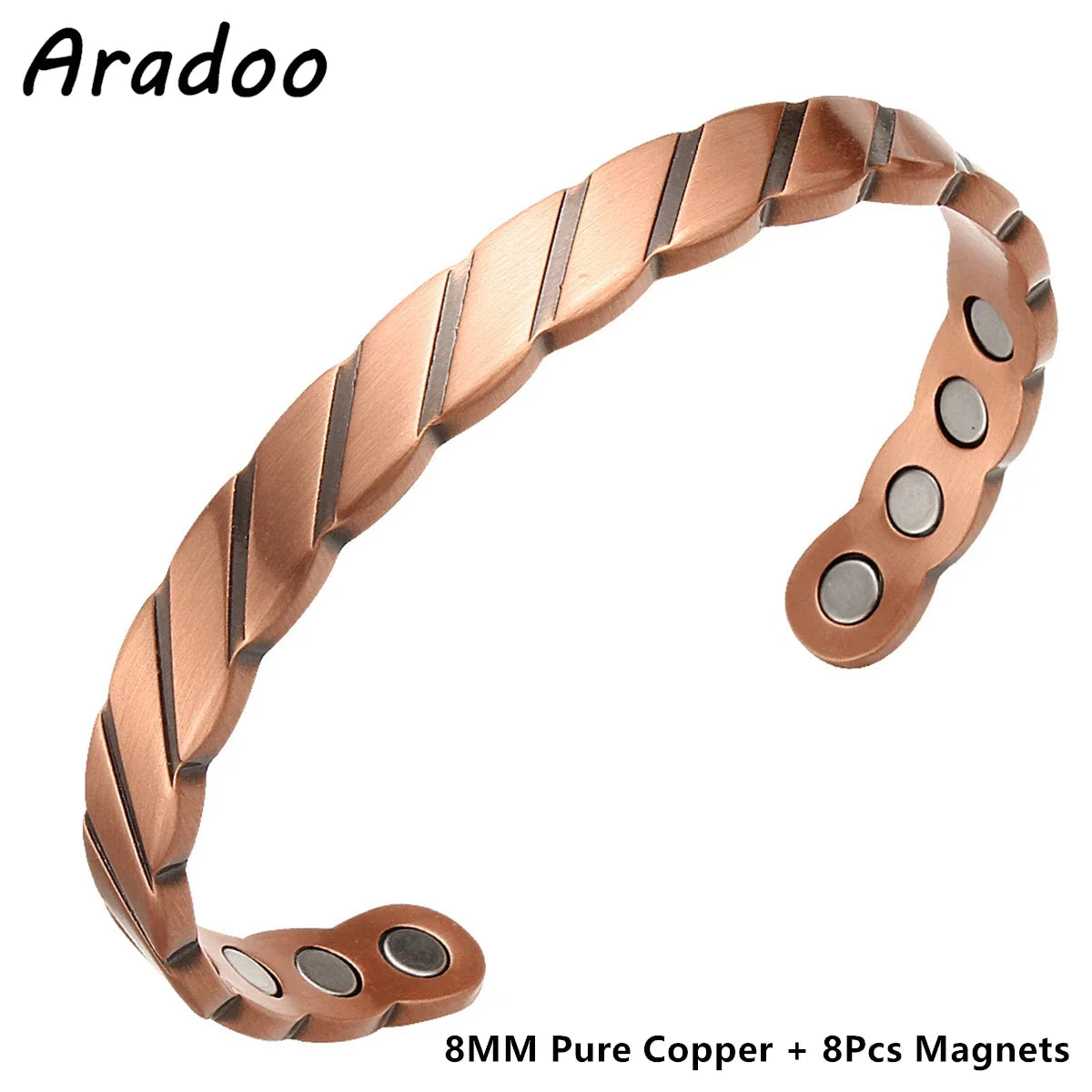Vintage Pure Copper Cuff Bracelet | Magnetic Therapy for Wellness