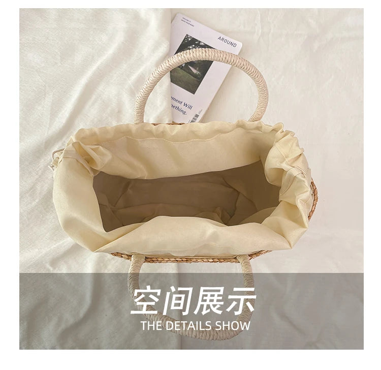 Casual Sweet Tote Bags | Perfect Straw Embroidery Shoulder Bag