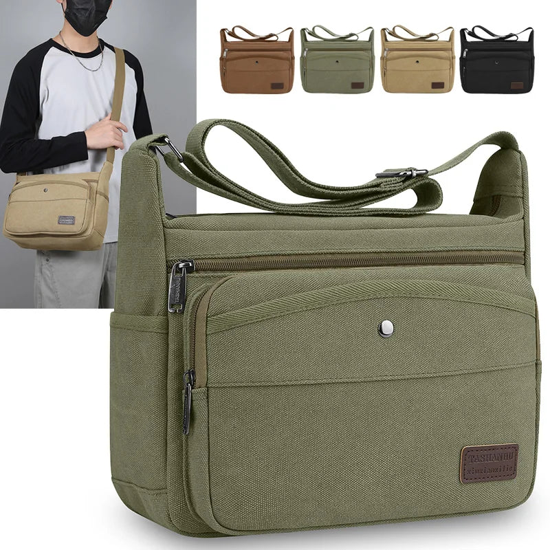 Bolsos de Lona Casuales para Hombres | Bandolera Cruzada Versátil
