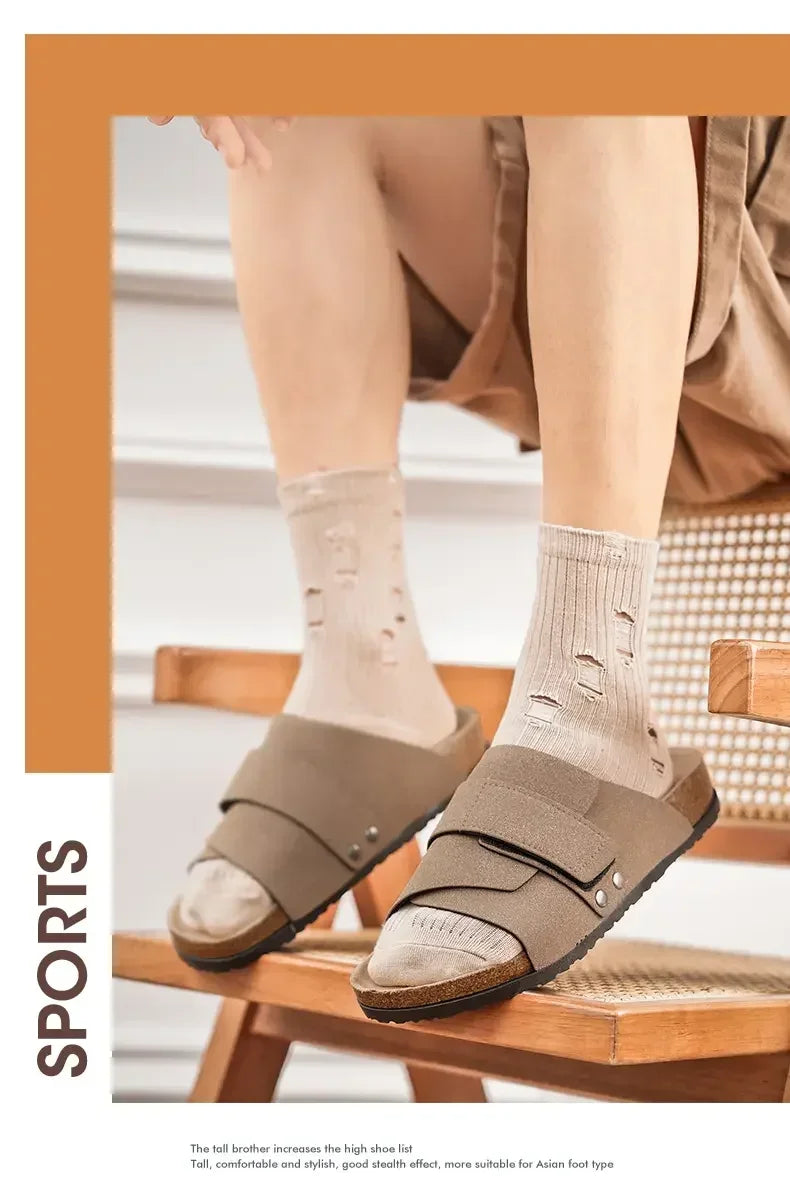 Stylish Cork Slippers for Men | Summer Beach Slides & Mules