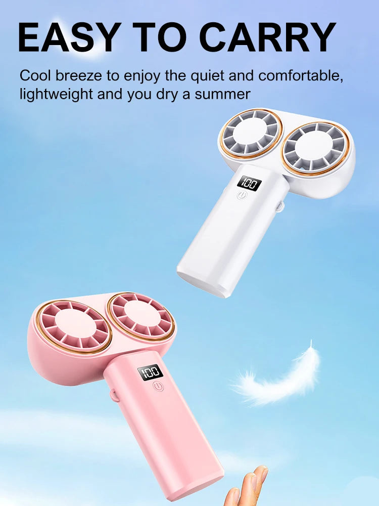 Portable Handheld Turbo Fan | 3 Speed Battery Operated Mini Fan