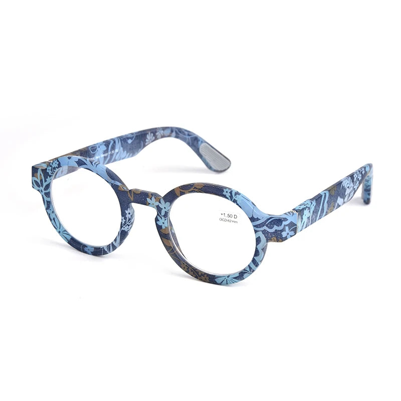 Guanhao Brand Men Reading Glasses Vintage Round Frame Clear Elderly Glasses Thick Frame Large Frame Women's Presbyopia Glasses