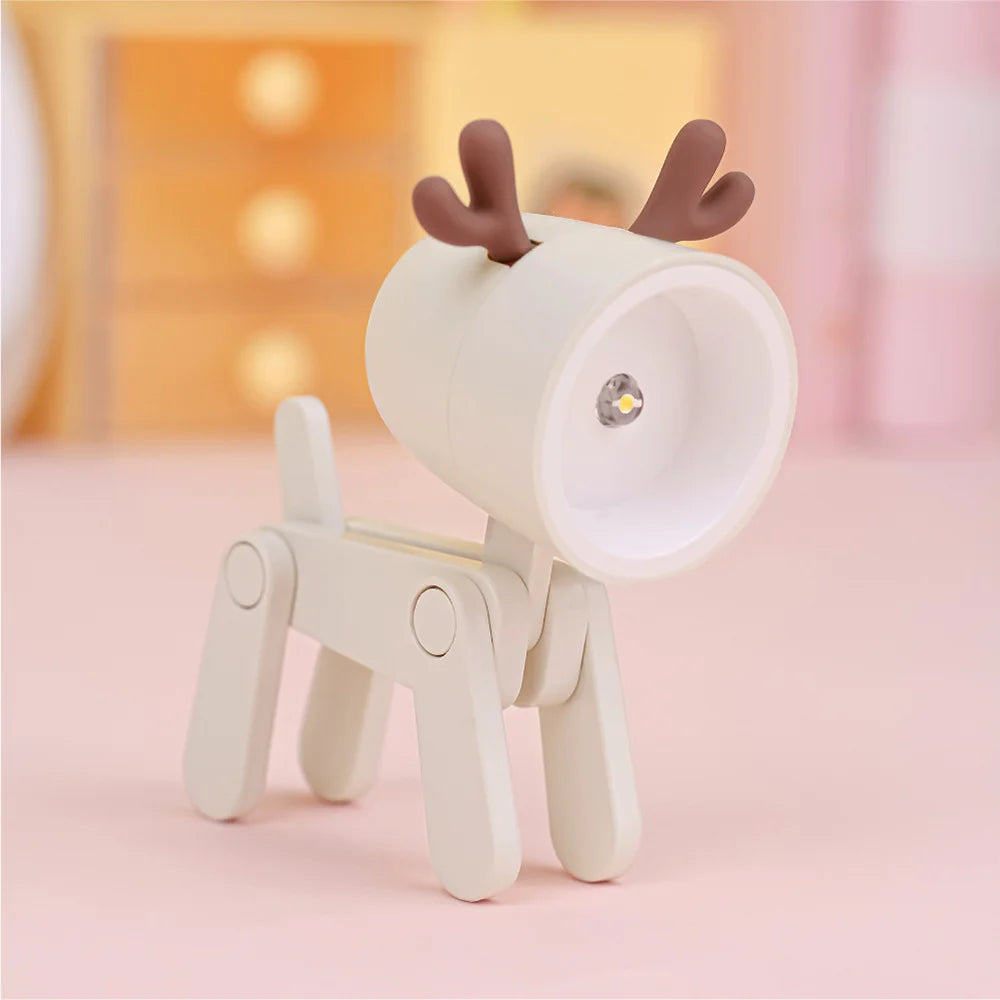 Adorable Mini Lámpara de Noche de Cachorro Manchado | Bonito Regalo de Lámpara de Escritorio