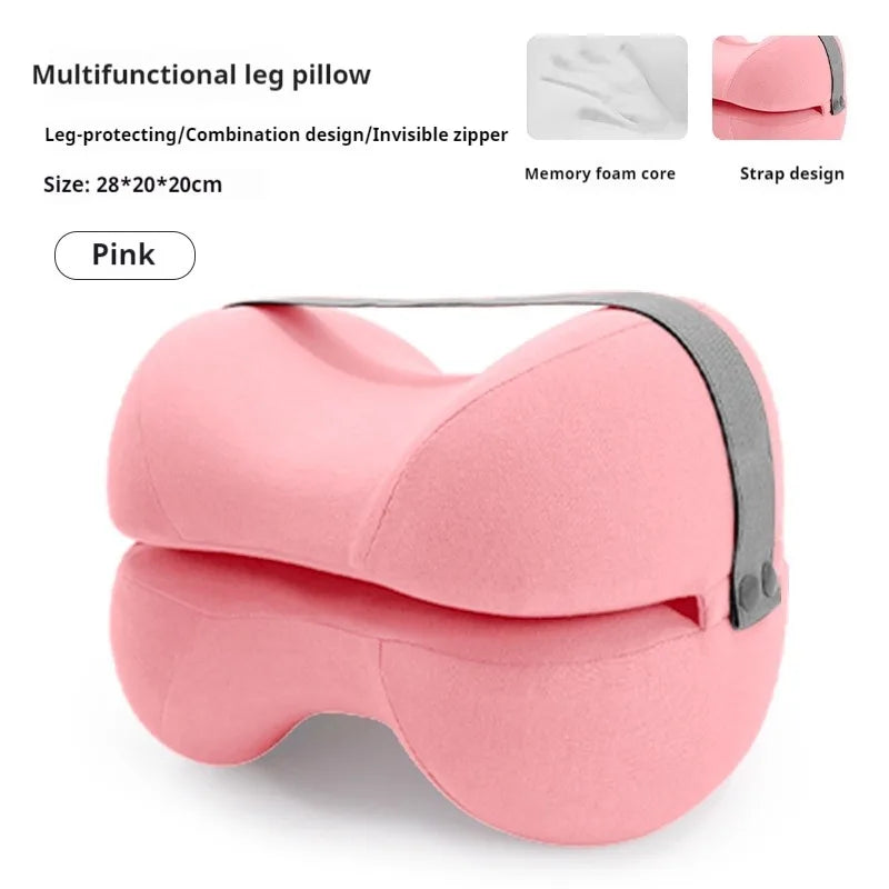 Contoured Leg Knee Pillow for Sleeping Cooling Memory Foam Leg Pillow for Sciatica Back Knee Joint Pain Help Spine Alignment