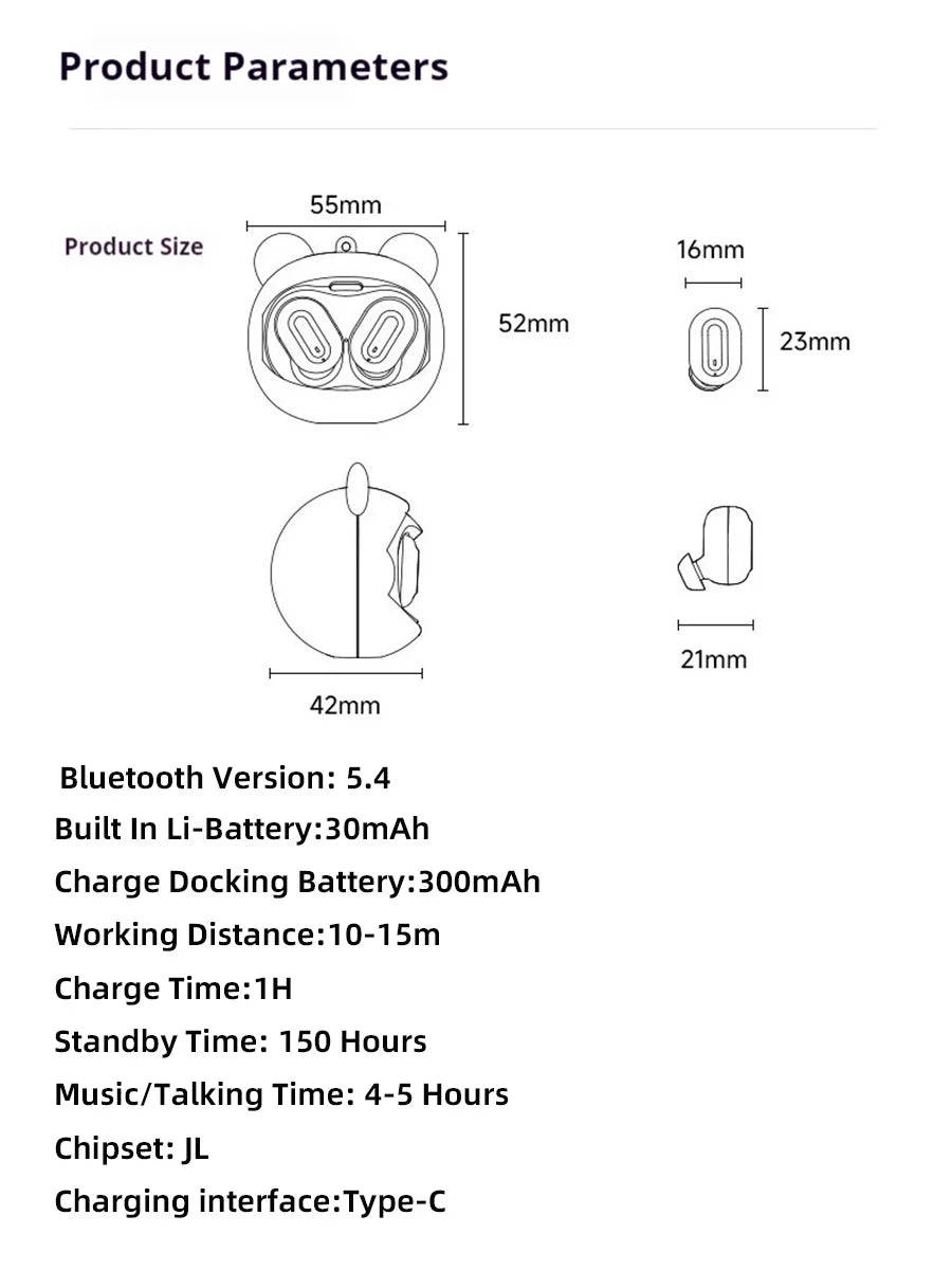 Wireless Bluetooth Headphones with ANC & Charging Case