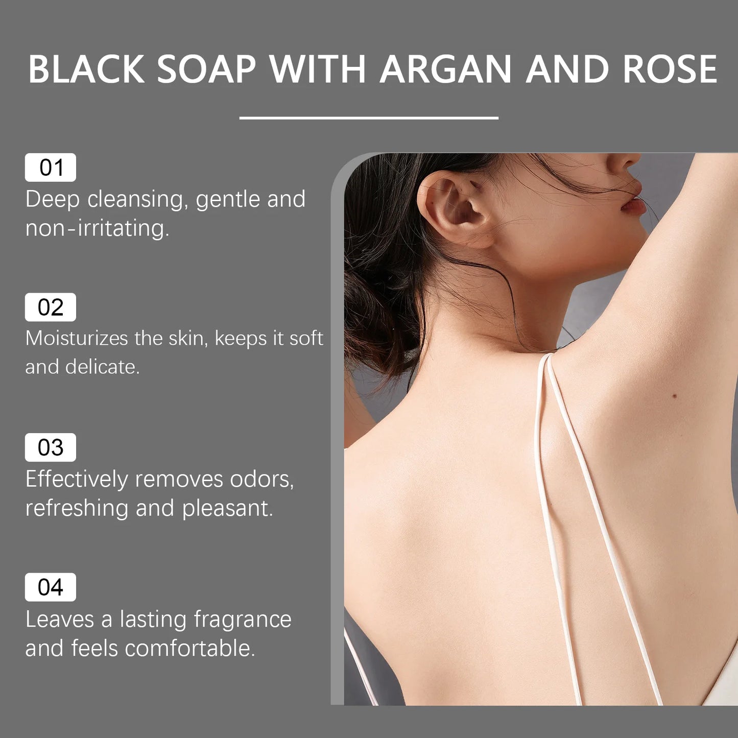 Purifying Black Soap with Argan & Rose | Deep Cleansing Body Scrub