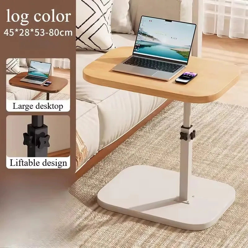 Adjustable Height Wooden Portable Side Table for Home & Office