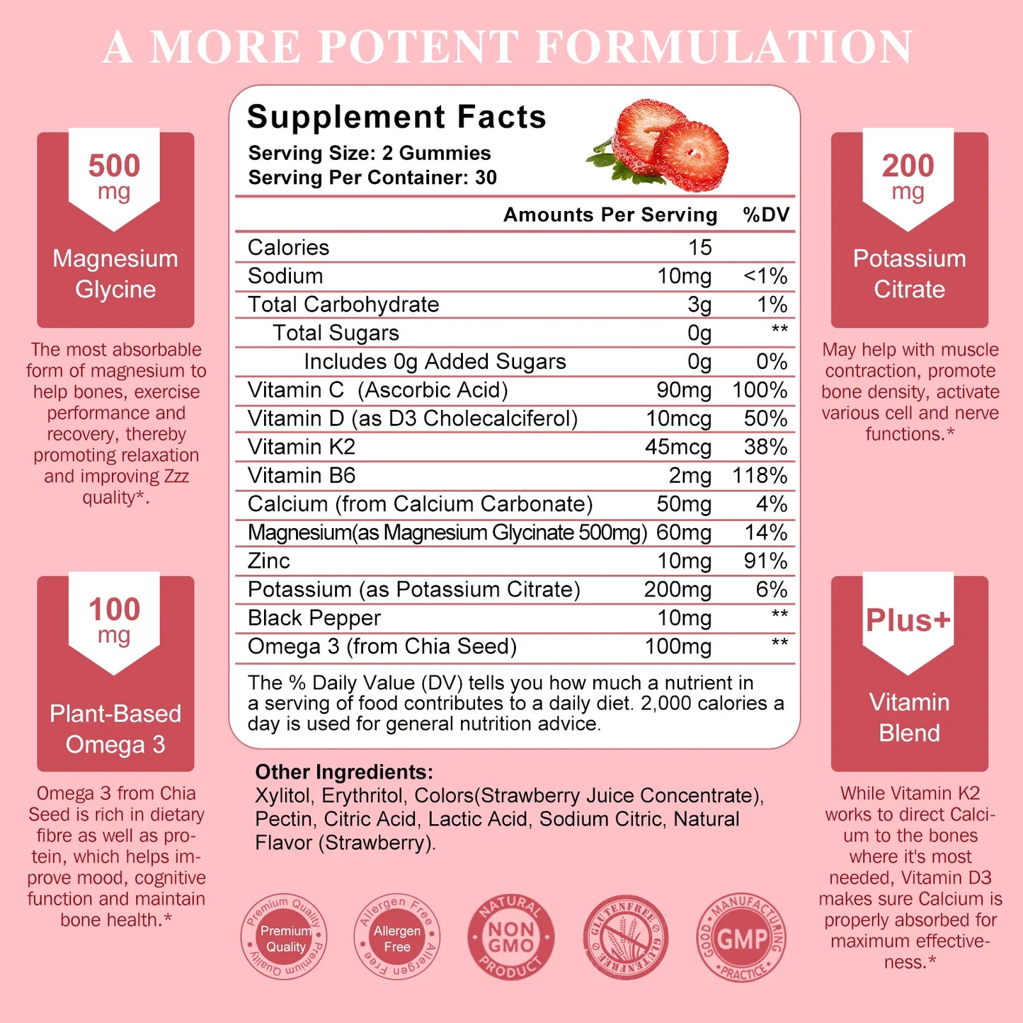 Potassium Magnesium Gummies for Better Sleep & Mood Support
