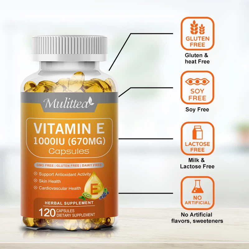 Vitamin E 1000 IU Capsules | Boost Skin Nutrition & Immunity