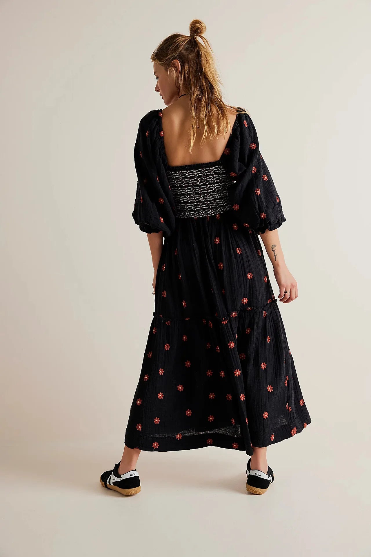 Boho Floral Embroidery Maxi Dress for Women | Casual Fashion