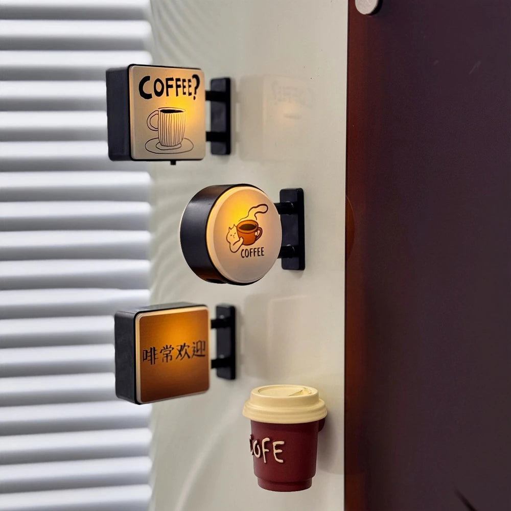 Retro Coffee Corner Refrigerator Magnet | Glowing Home Decor
