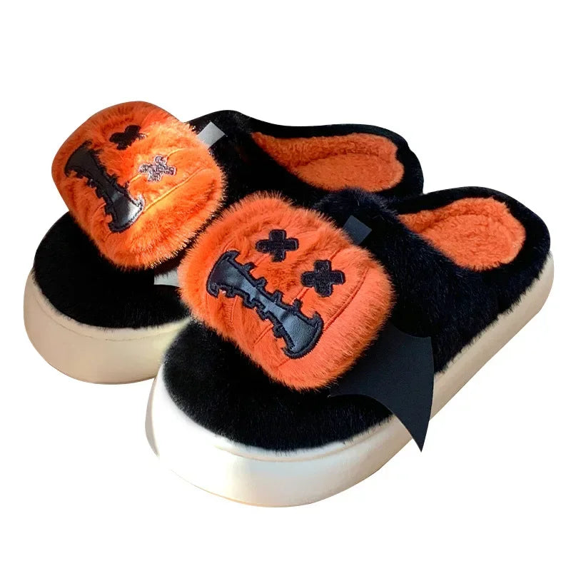 Funny Fluffy Platform Slippers | Cozy Cartoon Indoor/Outdoor Shoes