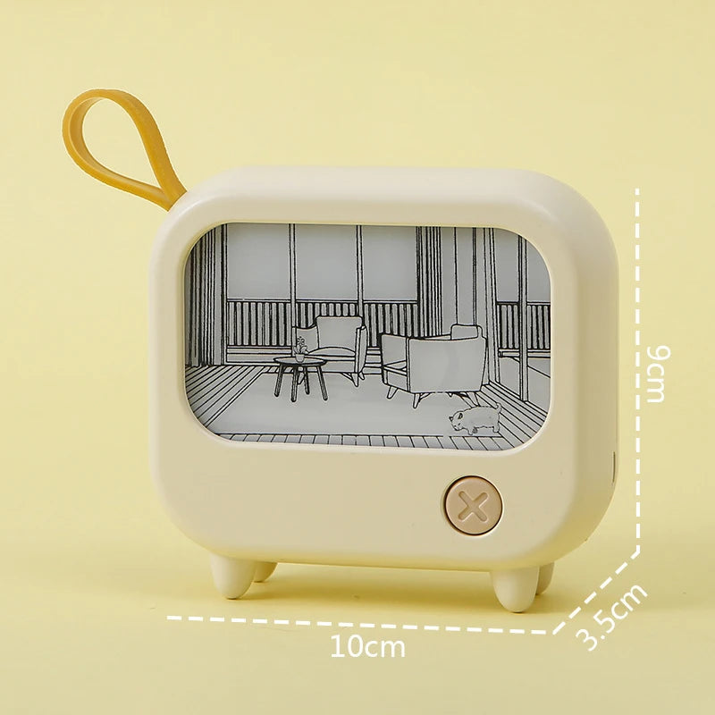 Cute TV Painting Night Light | Rechargeable LED Table Lamp for Kids