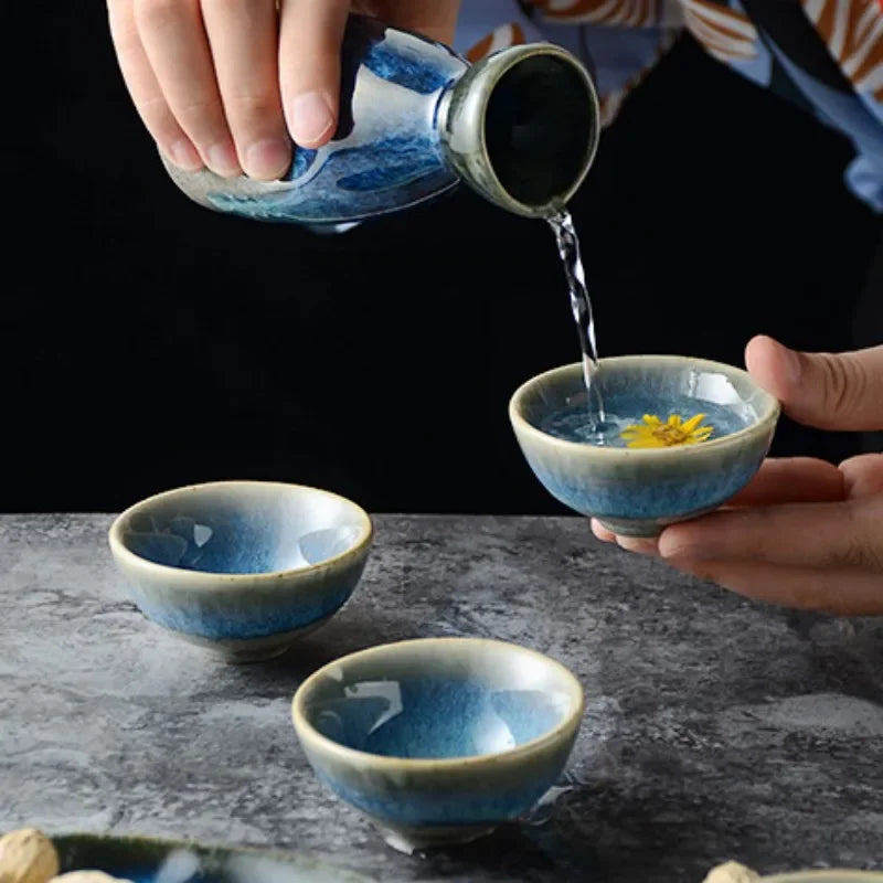 Japanese Vintage Ceramic Sake Pot | Elegant Wine Dispenser