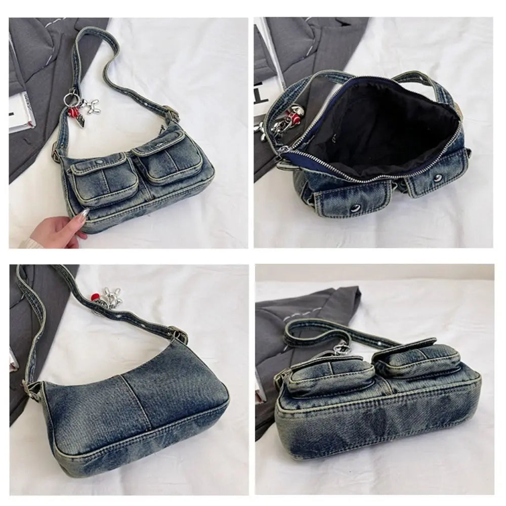 Trendy Retro Denim Handbag | Stylish Crossbody Tote for Women