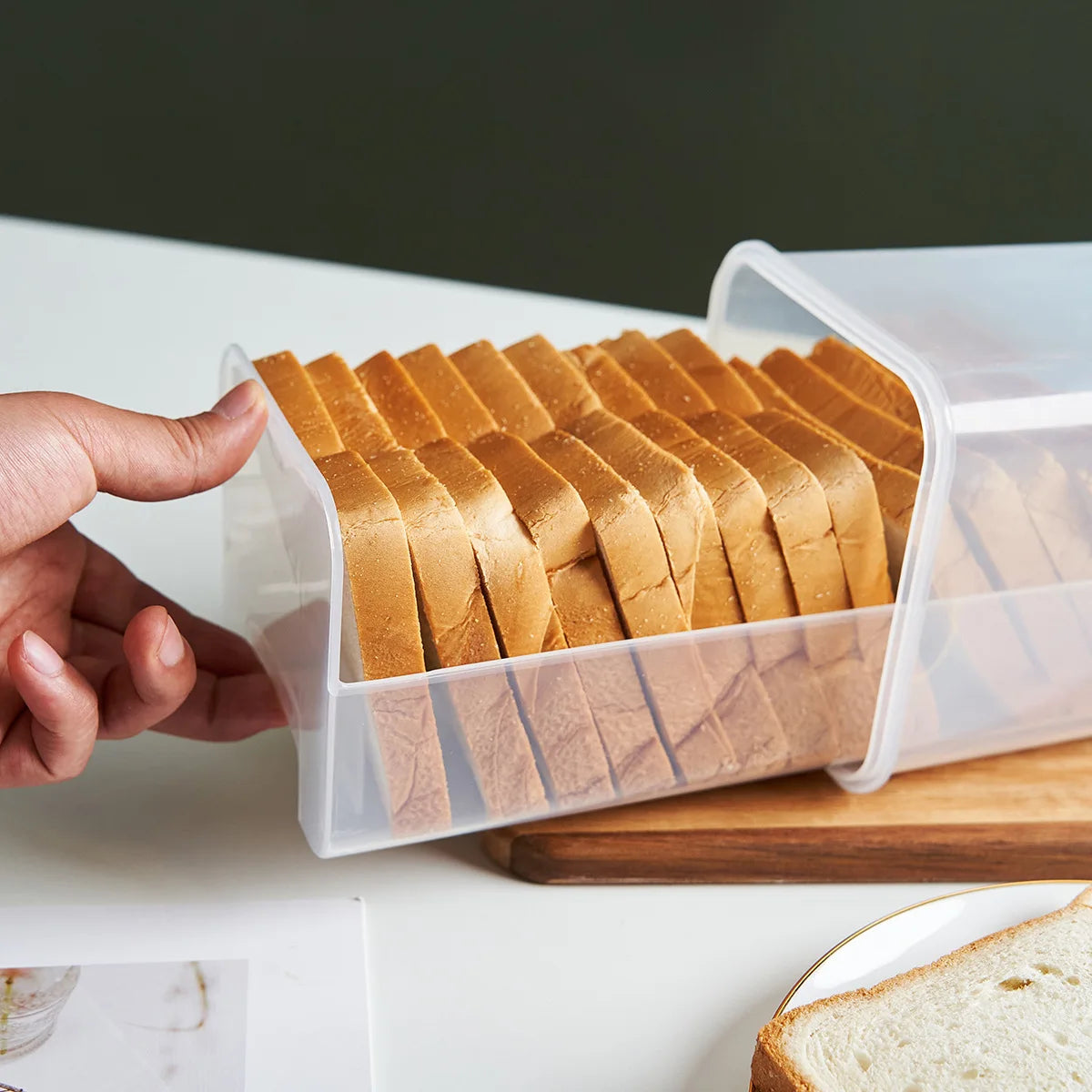 Airtight Bread Loaf Container | Clear Bread Box for Freshness