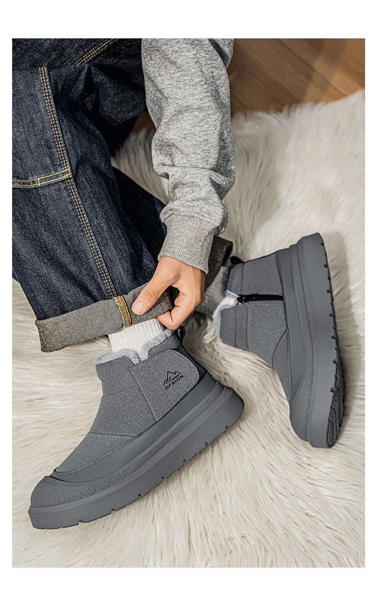 Men's Warm Plush Snow Boots | Cozy Winter Ankle Shoes