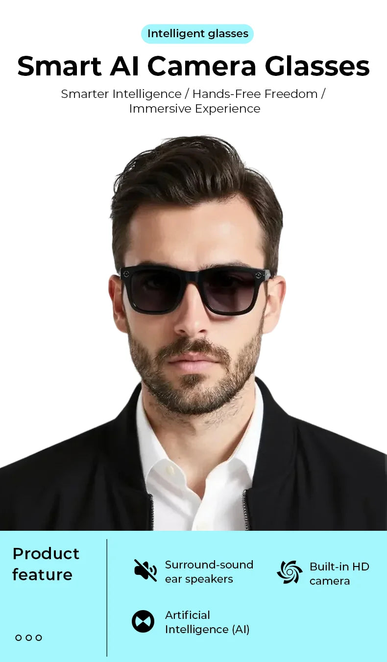 Multifunctional Smart AI Camera Glasses | 4K Recording & Translation